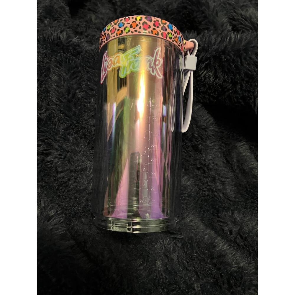 BlendJet Replacement Bottle Cup Portable Blender Leopard Print Lid Rainbow EUC